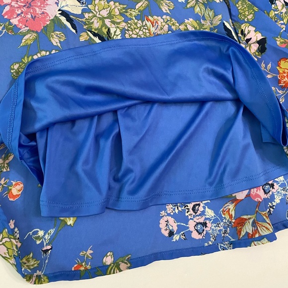 Xhilaration Blue Floral periwinkle Print Strappy Back Shift Summer Dress women’s - Picture 6 of 10